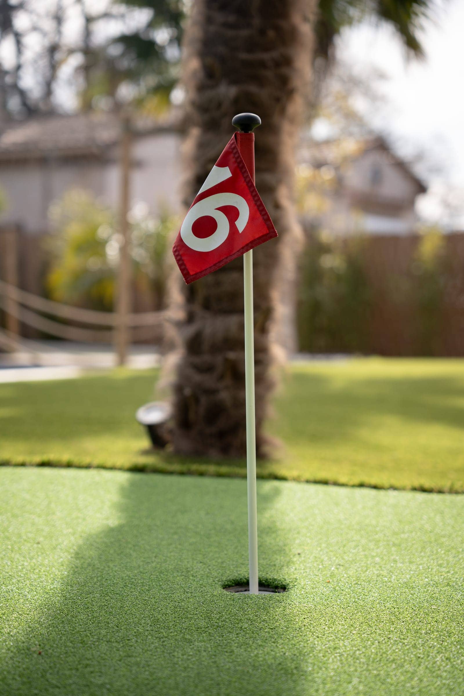 Aerial view of a Riviera Grass private putting green in the UAE