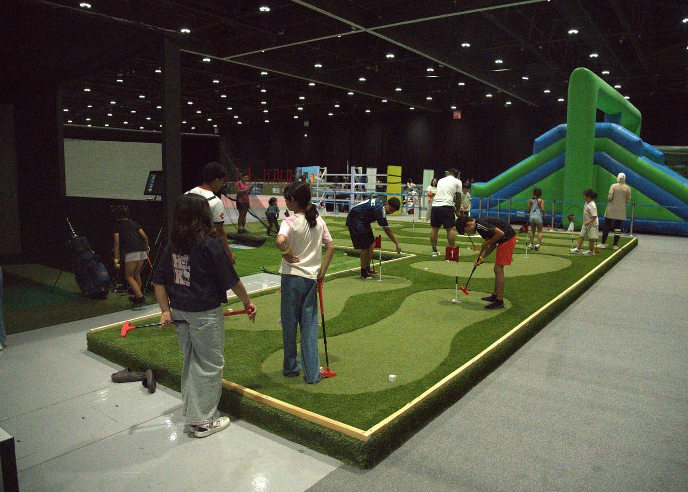 Exhibition Hall Mini-Golf Activation, synthetic putting green in Abu Dhabi, UAE