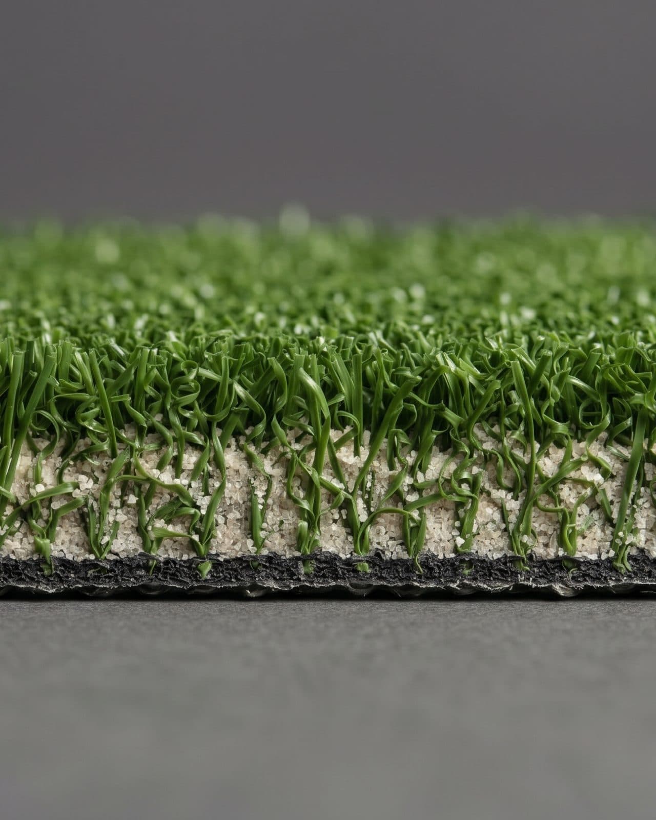 Silica Sand Infill, cutaway view of the Riviera Grass turf system